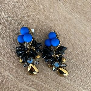NWT JCrew Blue and Gold Sphere Earrings